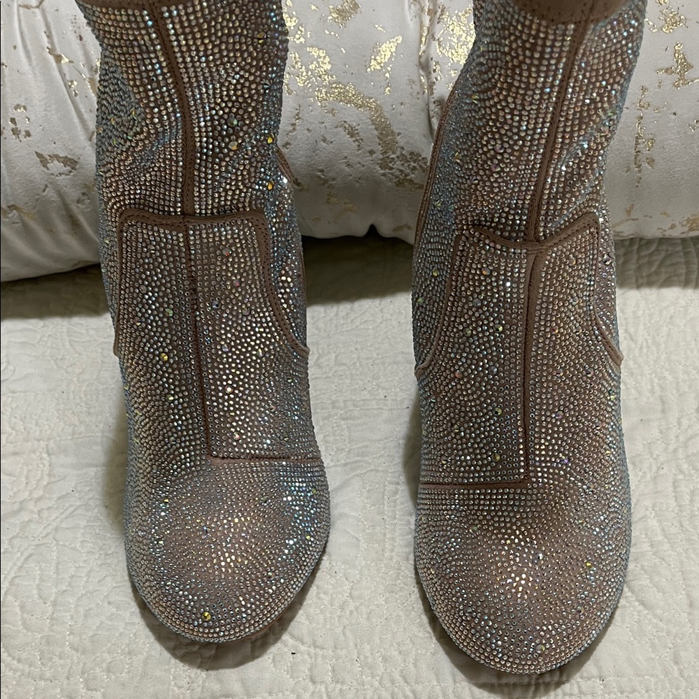 Torrid Glittering Silver Heeled Boots - Picture 4 of 10